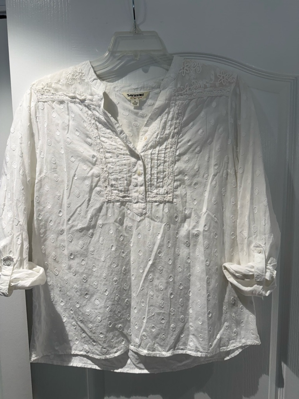 Tantrums White Textured Dot Blouse